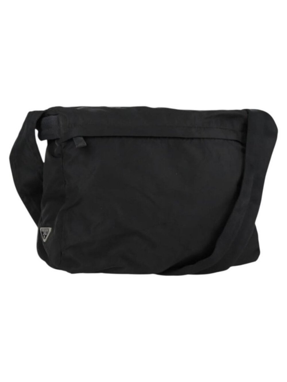 Authentic PRADA Shoulder Bag Nylon Black Silver